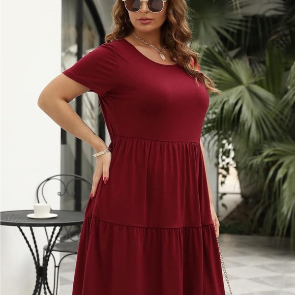 NWT Nemidor Women's Short Sleeve Plus Size Plain T-Shirt dress SZ 18 - Picture 4 of 10